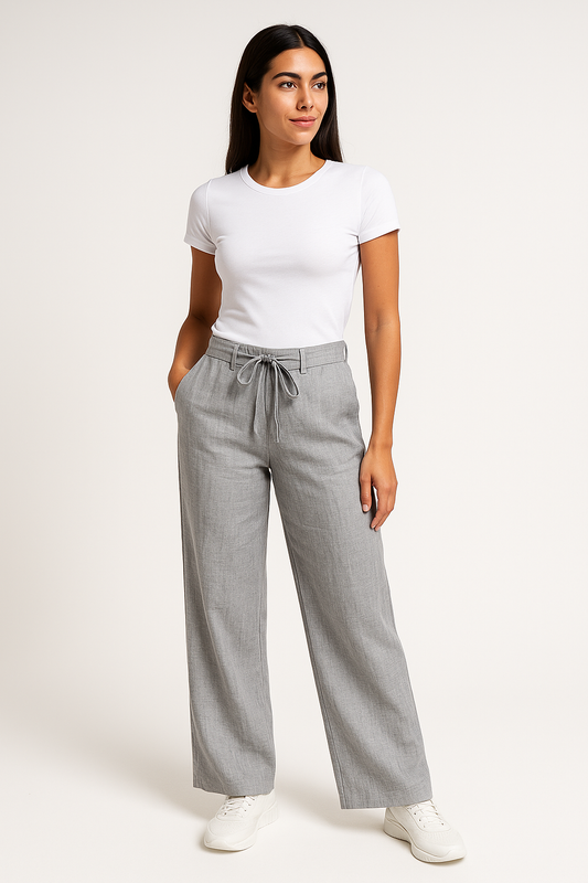 Pebble Grey Linen Pants